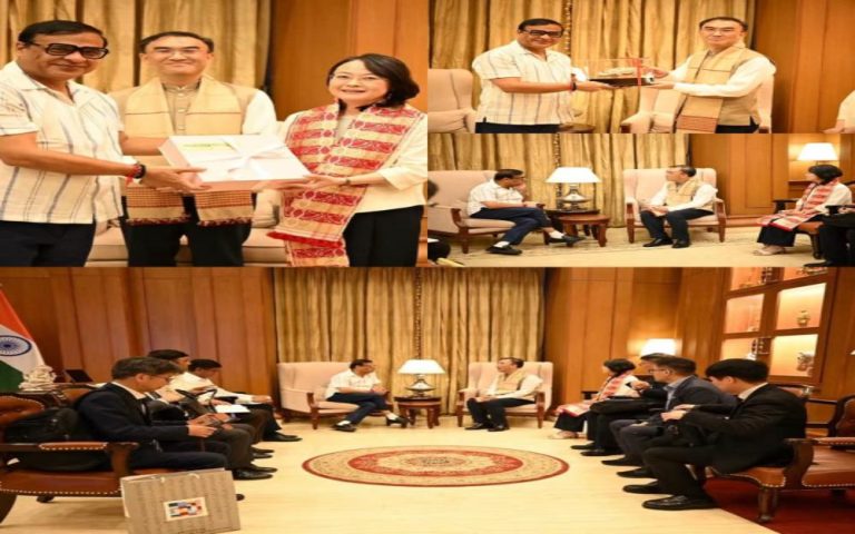 কোৰিয়া ৰাষ্ট্ৰদূতৰ সৈতে মুখ্যমন্ত্ৰীৰ সৌজন্যমূলক সাক্ষাৎ