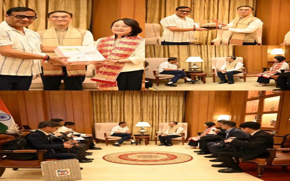 কোৰিয়া ৰাষ্ট্ৰদূতৰ সৈতে মুখ্যমন্ত্ৰীৰ সৌজন্যমূলক সাক্ষাৎ